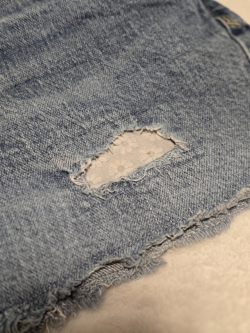 Cat & Jack Girl's Distressed Denim Shorts - Blue - Picture 7 of 9